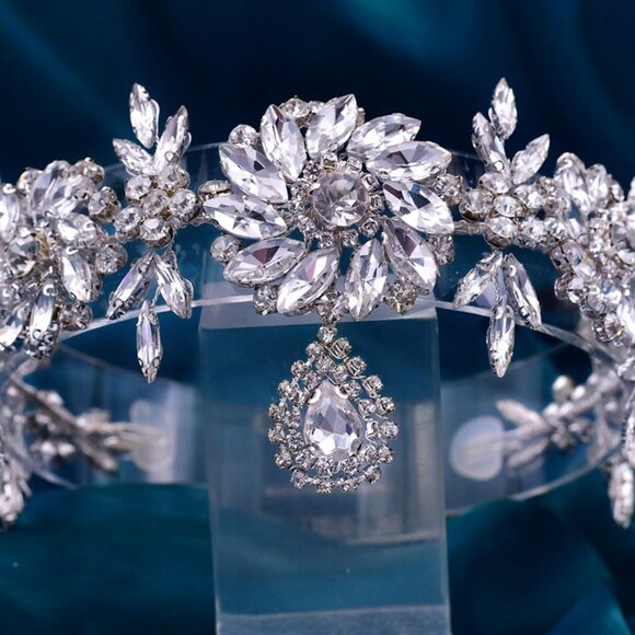Brand New Silver Bridal Hair Accessories l Rhinestone Wedding Hairpiece Headband main image 4